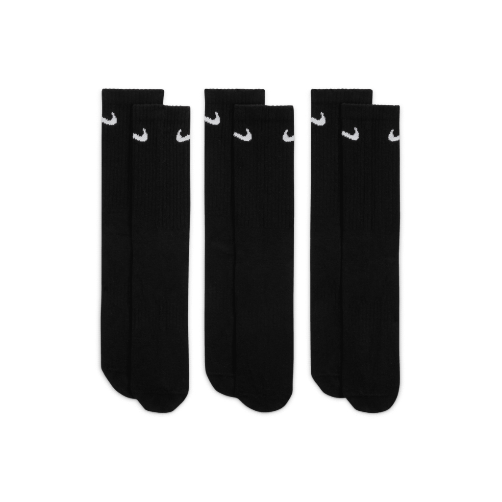 ถุงเท้าข้อยาว (3 คู่) Nike Everyday Lightweight Socks (3 Pairs) ลิขสิทธิ์แท้ NIKE Thailand][ SX7676 010 ]