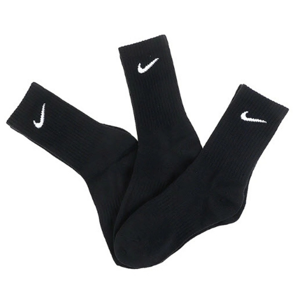 ถุงเท้าข้อยาว (3 คู่) Nike Everyday Lightweight Socks (3 Pairs) ลิขสิทธิ์แท้ NIKE Thailand][ SX7676 010 ]
