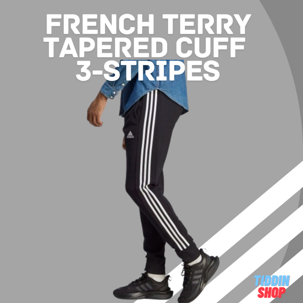กางเกงขายาว Adidas Essentials French Terry Tapered Cuff 3-Stripes Pants [ลิขสิทธิ์แท้ Adidas Thailand][รหัส: HA4337 ]