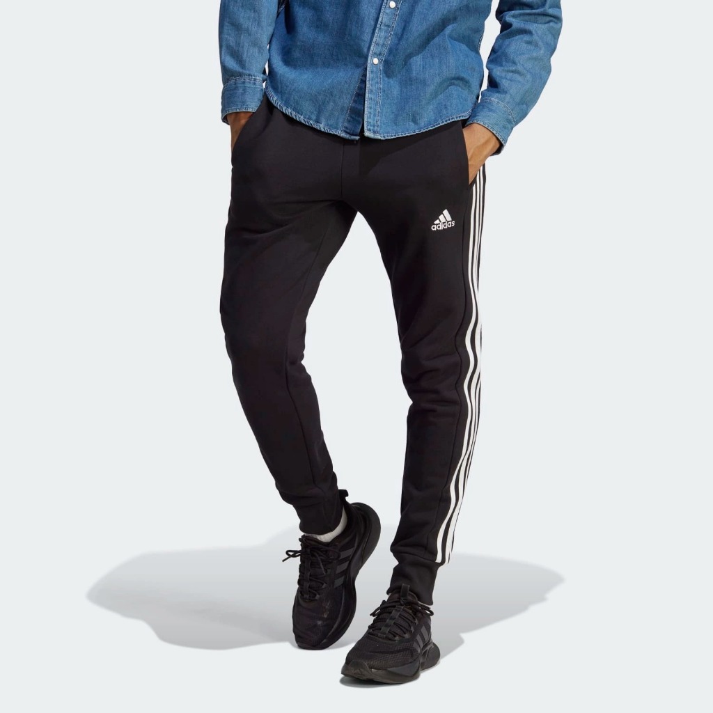 กางเกงขายาว Adidas Essentials French Terry Tapered Cuff 3-Stripes Pants [ลิขสิทธิ์แท้ Adidas Thailand][รหัส: HA4337 ]
