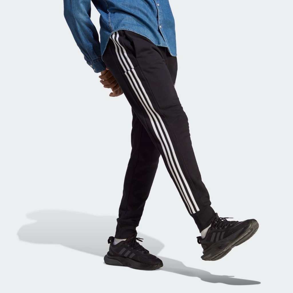 กางเกงขายาว Adidas Essentials French Terry Tapered Cuff 3-Stripes Pants [ลิขสิทธิ์แท้ Adidas Thailand][รหัส: HA4337 ]