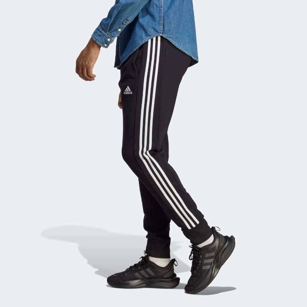 กางเกงขายาว Adidas Essentials French Terry Tapered Cuff 3-Stripes Pants [ลิขสิทธิ์แท้ Adidas Thailand][รหัส: HA4337 ]