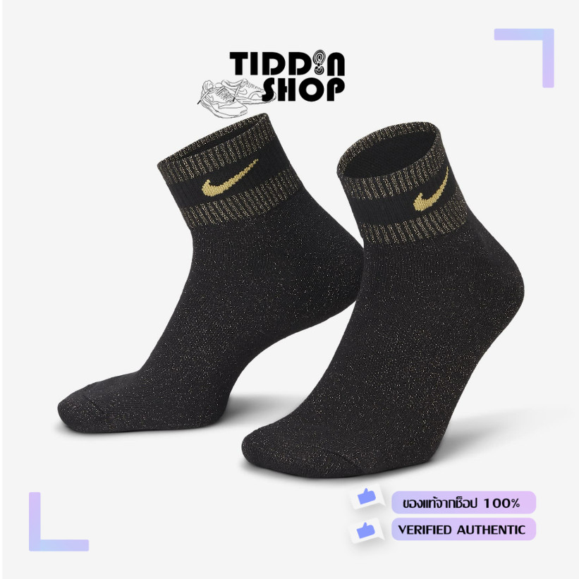 ถุงเท้า Nike Everyday Essentials Metallic Ankle Socks (1 Pair) ลิขสิทธิ์แท้ [NIKE Thailand][ FV4751-010 / FV4751-838 ]