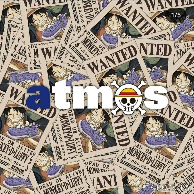 เสื้อยืดผู้ชาย ATMOS x ONEPIECE WANTED POSTER LOGO T-SHRTS [ลิขสิทธิ์แท้][รหัส : MA23S-TS071 / MS23S-TS070 ]