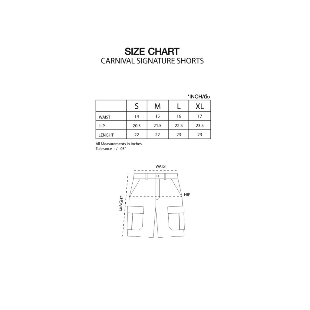 กางเกงขาสั้น CARNIVAL x ROUND TWO SIGNATURE SHORTS MULTI