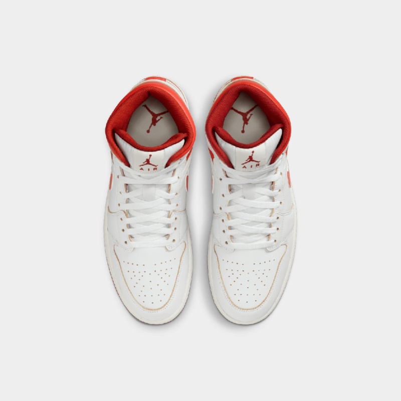 รองเท้าผู้ชาย รองเท้าลำลอง Nike AIR JORDAN 1 MID 'DUNE RED' [ลิขสิทธิ์แท้ NIKE ป้ายไทย] [รหัส FJ3458 160 ]
