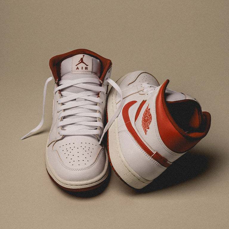 รองเท้าผู้ชาย รองเท้าลำลอง Nike AIR JORDAN 1 MID 'DUNE RED' [ลิขสิทธิ์แท้ NIKE ป้ายไทย] [รหัส FJ3458 160 ]