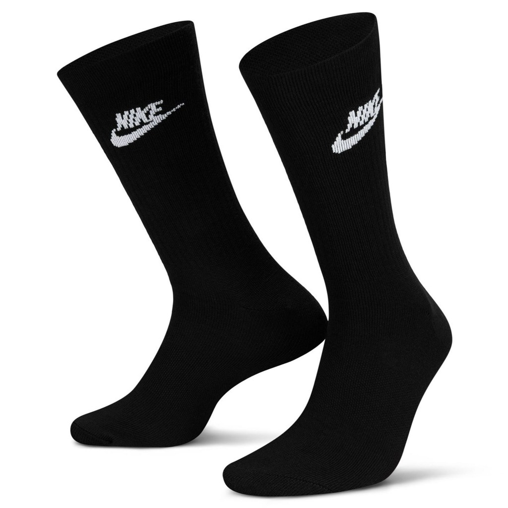 ถุงเท้าข้อยาว (3 คู่) Nike Sportswear Everyday Essential Socks (3 Pairs) ลิขสิทธิ์แท้ NIKE Thailand][ DX5025 010 ]