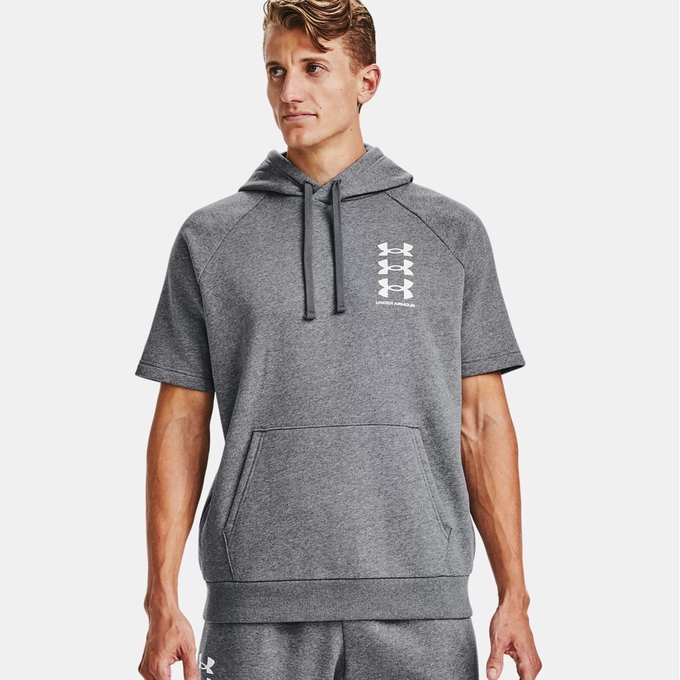 เสื้อฮู้ด Under Armour Mens Rival Fleece Multilogo Short Sleeve Hoodie ลิขสิทธิ์แท้ รหัส 1357069 / 1357094