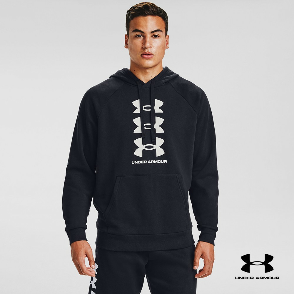เสื้อฮู้ด Under Armour Mens Rival Fleece Multilogo Short Sleeve Hoodie ลิขสิทธิ์แท้ รหัส 1357069 / 1357094