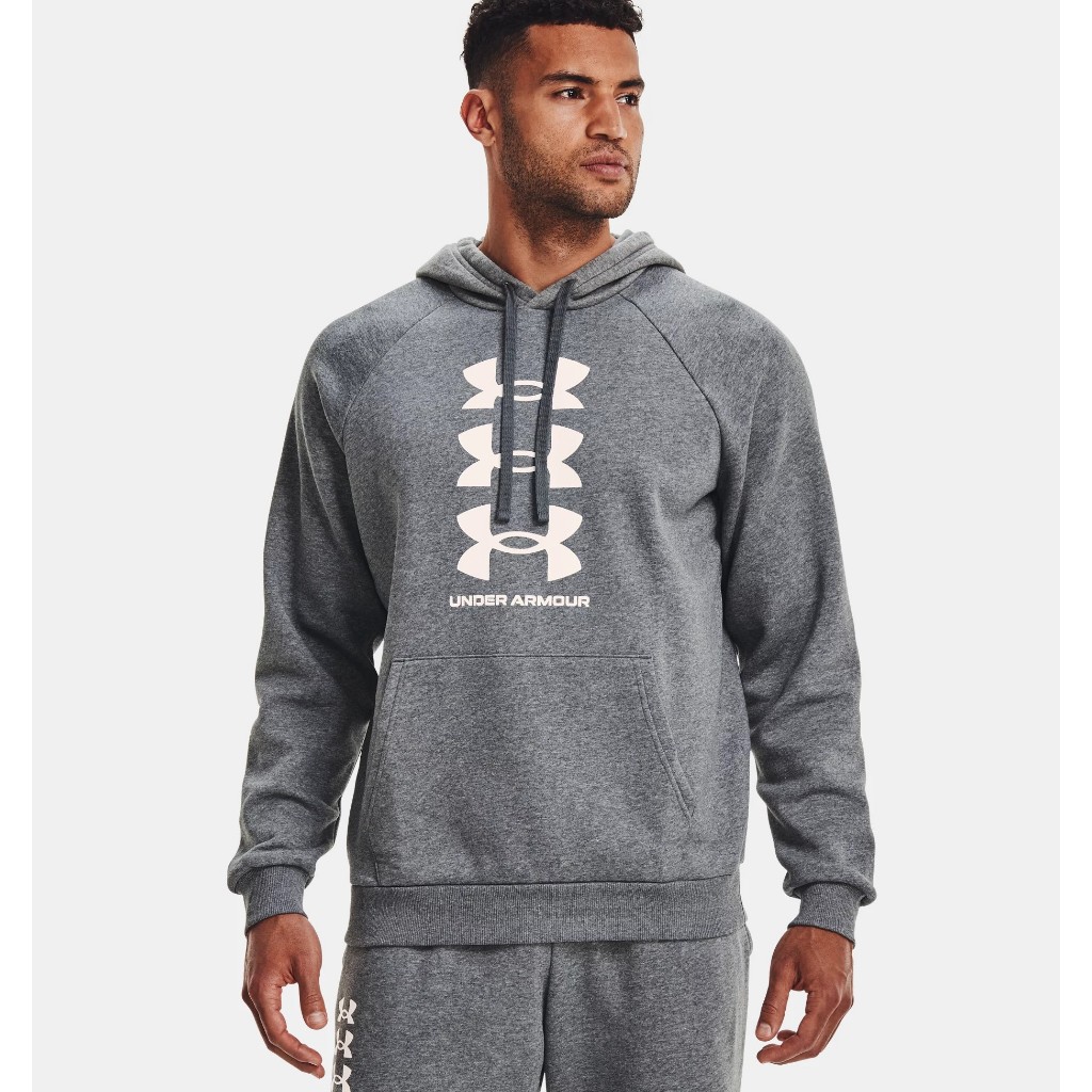 เสื้อฮู้ด Under Armour Mens Rival Fleece Multilogo Short Sleeve Hoodie ลิขสิทธิ์แท้ รหัส 1357069 / 1357094