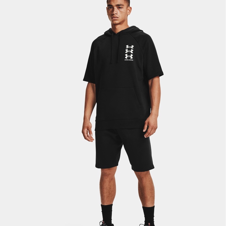 เสื้อฮู้ด Under Armour Mens Rival Fleece Multilogo Short Sleeve Hoodie ลิขสิทธิ์แท้ รหัส 1357069 / 1357094
