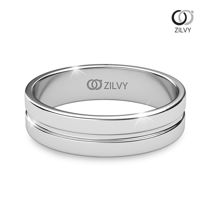 Zilvy - แหวนชาย White Gold  (BR044)