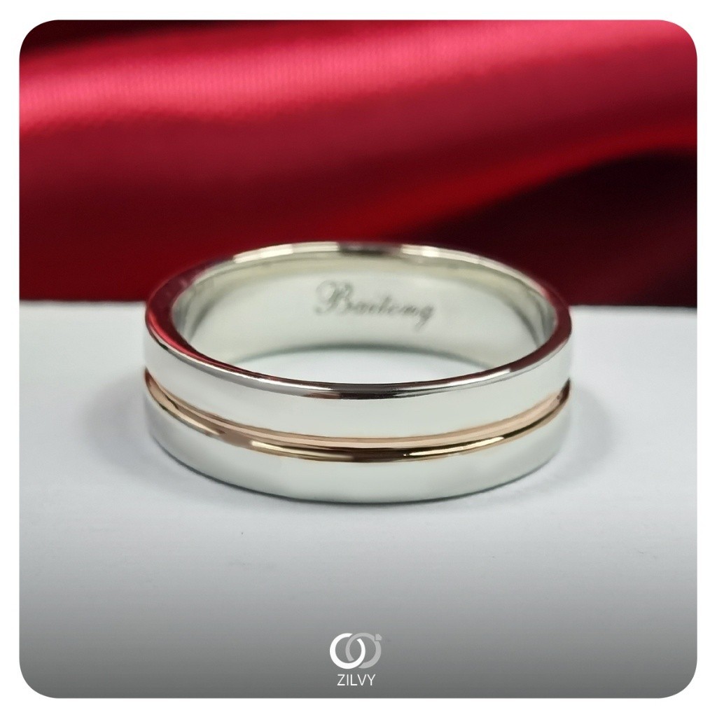 Zilvy - แหวนชาย White Gold  (BR044)