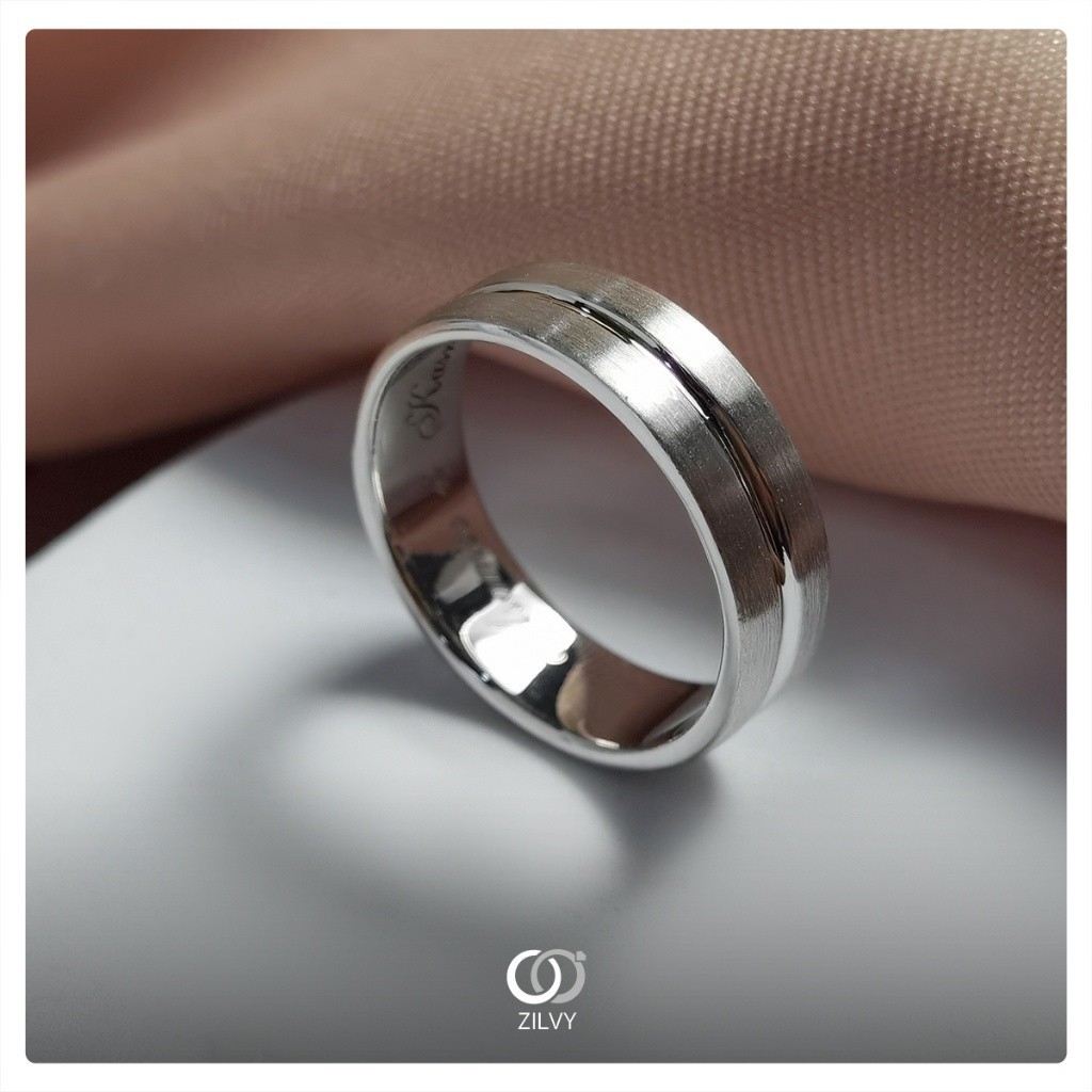 Zilvy - แหวนชาย White Gold  (BR044)