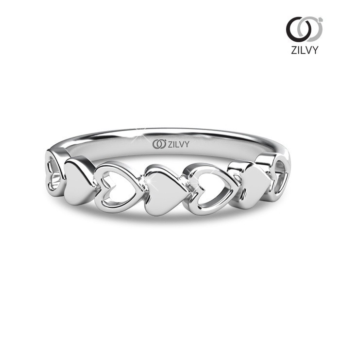 Zilvy Minimal Ring - แหวนคู่เพชรน้ำร้อย (BR520/GR1409)