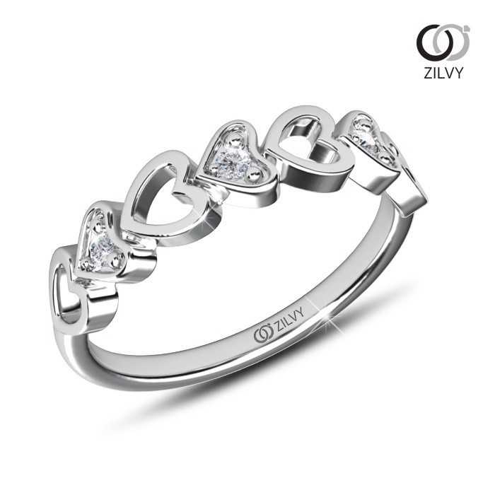 Zilvy Minimal Ring - แหวนคู่เพชรน้ำร้อย (BR520/GR1409)
