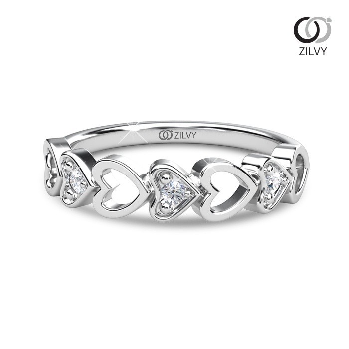 Zilvy Minimal Ring - แหวนคู่เพชรน้ำร้อย (BR520/GR1409)