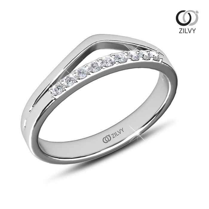 Zilvy Minimal Ring - แหวนคู่เพชรน้ำร้อย (BR499/GR1405)