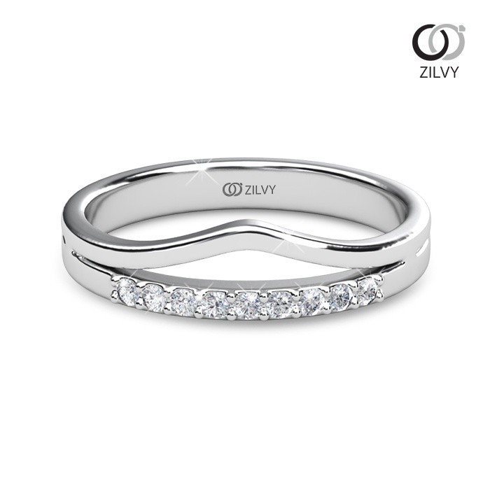 Zilvy Minimal Ring - แหวนคู่เพชรน้ำร้อย (BR499/GR1405)