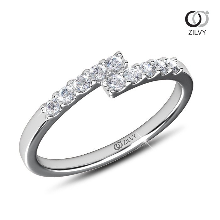 Zilvy Minimal Ring - แหวนคู่เพชรน้ำร้อย (BR507/GR1376)