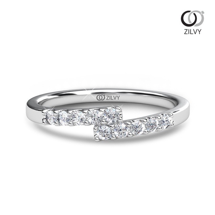 Zilvy Minimal Ring - แหวนคู่เพชรน้ำร้อย (BR507/GR1376)