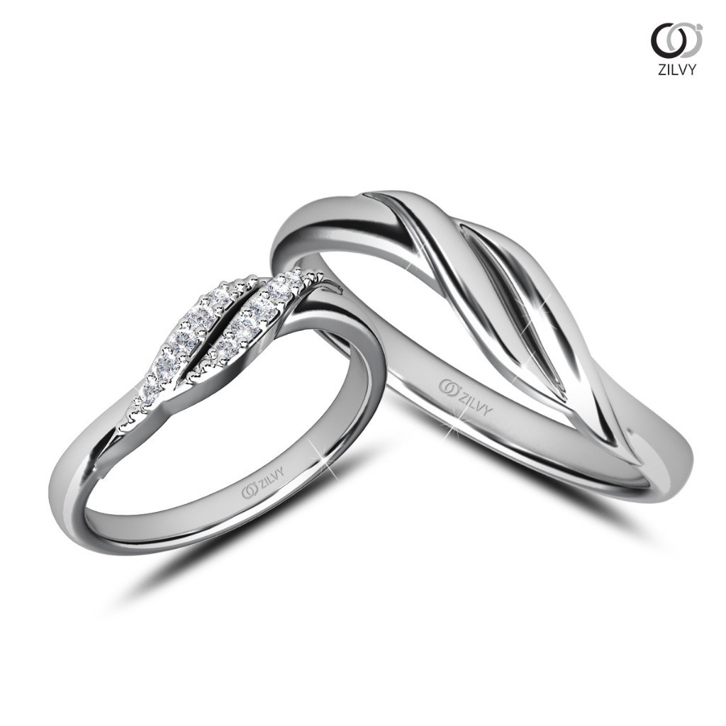 Zilvy Minimal Ring - แหวนคู่เพชรน้ำร้อย (BR512/GR1448)