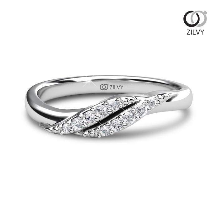 Zilvy Minimal Ring - แหวนคู่เพชรน้ำร้อย (BR512/GR1448)