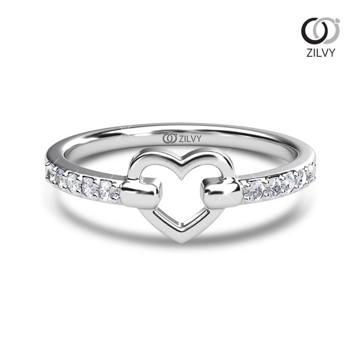 Zilvy Minimal Ring - แหวนคู่เพชรน้ำร้อย (BR554/GR1425)