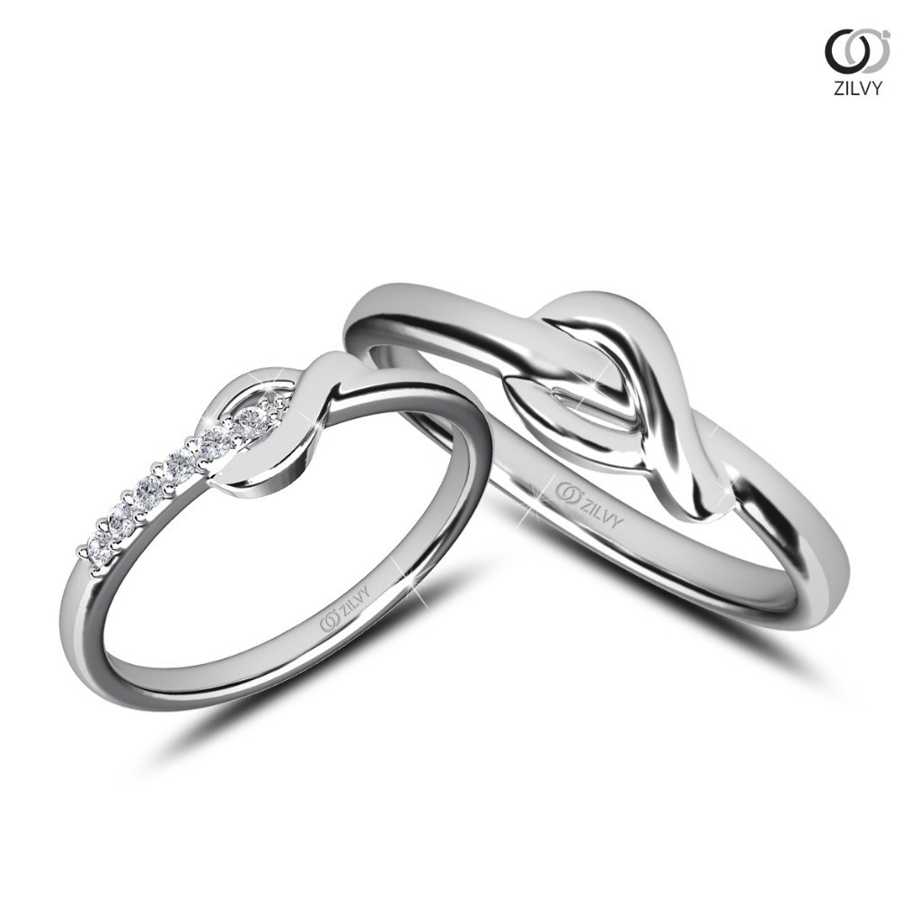 Zilvy Minimal Ring - แหวนคู่เพชรน้ำร้อย (BR519/GR1455)