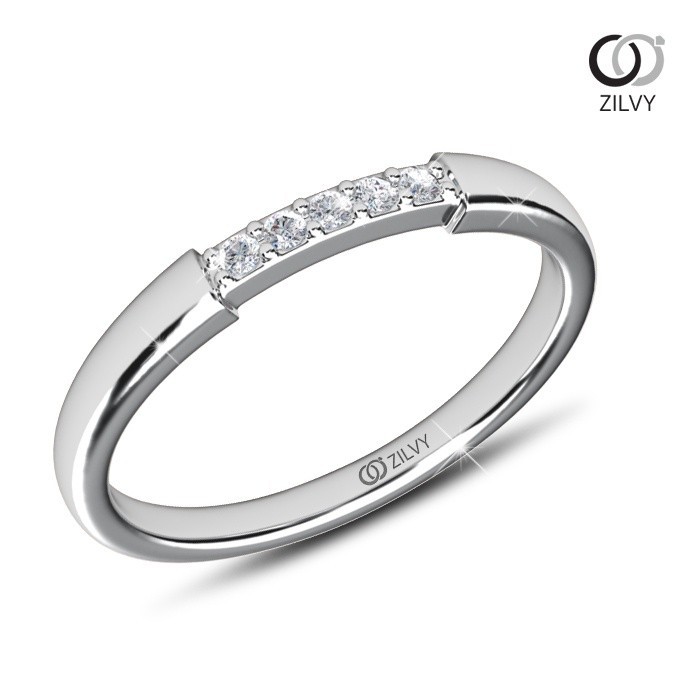 Zilvy Minimal Ring - แหวนคู่เพชรน้ำร้อย (BR509/GR1446)