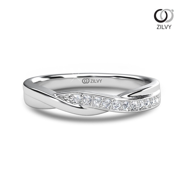 Zilvy Minimal Ring - แหวนคู่เพชรน้ำร้อย (BR501/GR1336)