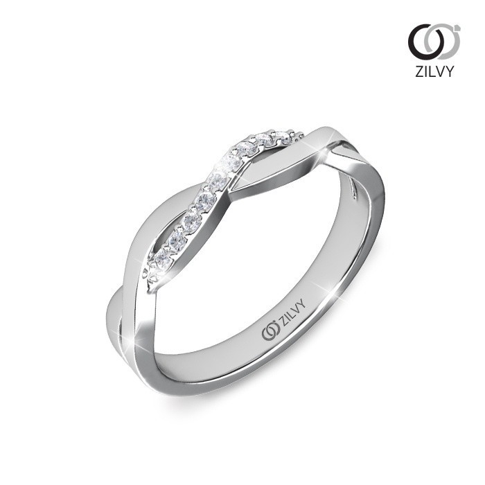 Zilvy Minimal Ring - แหวนคู่เพชรน้ำร้อย (BR521/GR1105)