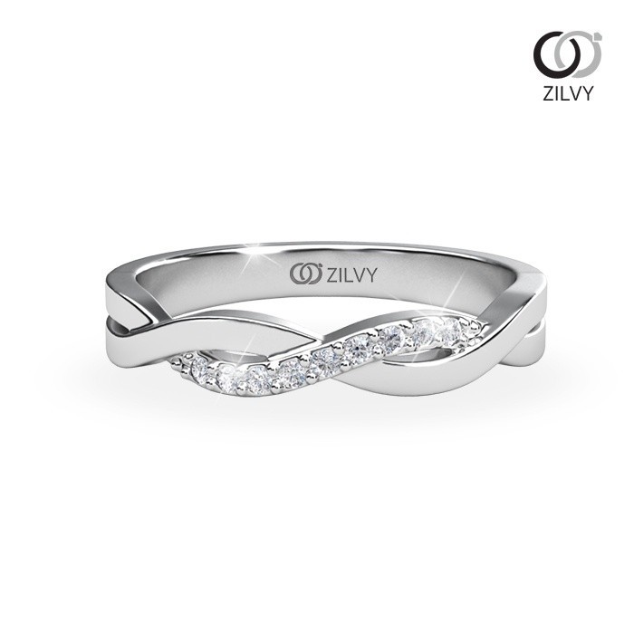 Zilvy Minimal Ring - แหวนคู่เพชรน้ำร้อย (BR521/GR1105)