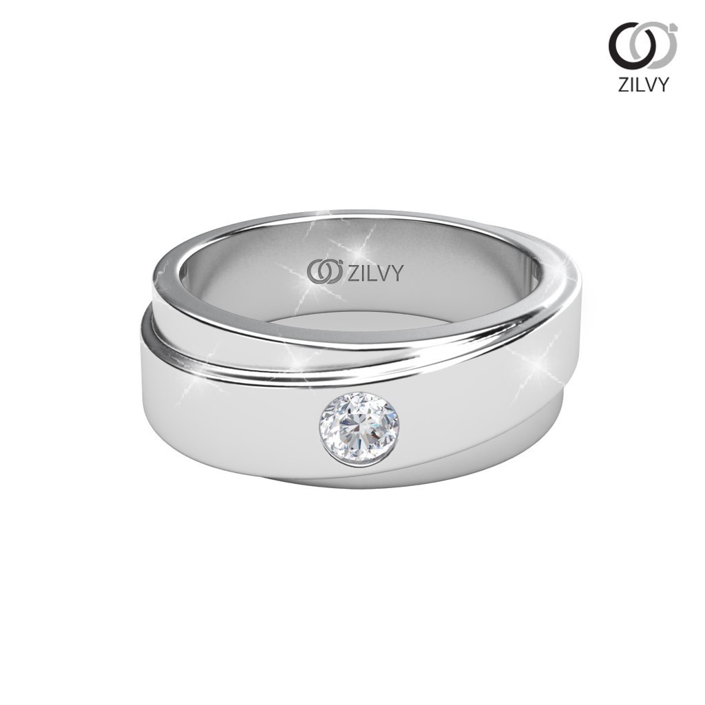 Zilvy - แหวนเพชรชาย น้ำร้อย 0.20 กะรัต (BR187)