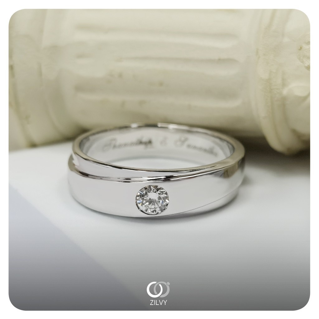 Zilvy - แหวนเพชรชาย น้ำร้อย 0.20 กะรัต (BR187)