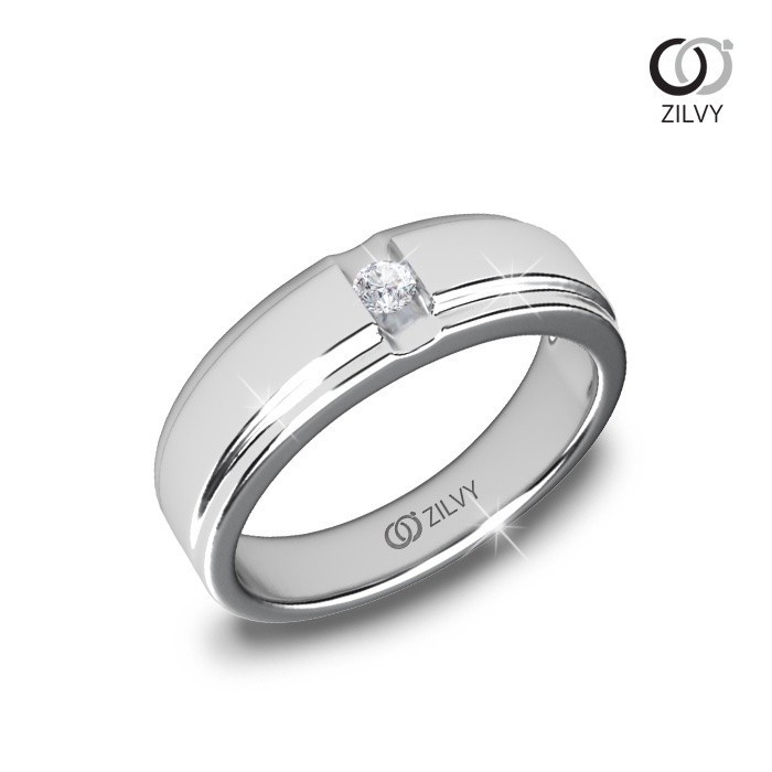 Zilvy - แหวนชายเพชรน้ำร้อย 0.05 กะรัต (BR188)