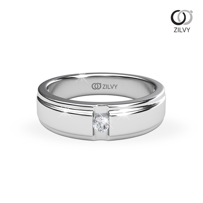 Zilvy - แหวนชายเพชรน้ำร้อย 0.05 กะรัต (BR188)