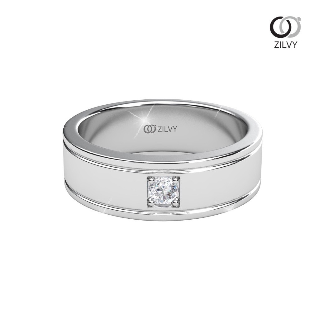 Zilvy - แหวนชายเพชร 0.10 กะรัต  (BR057)
