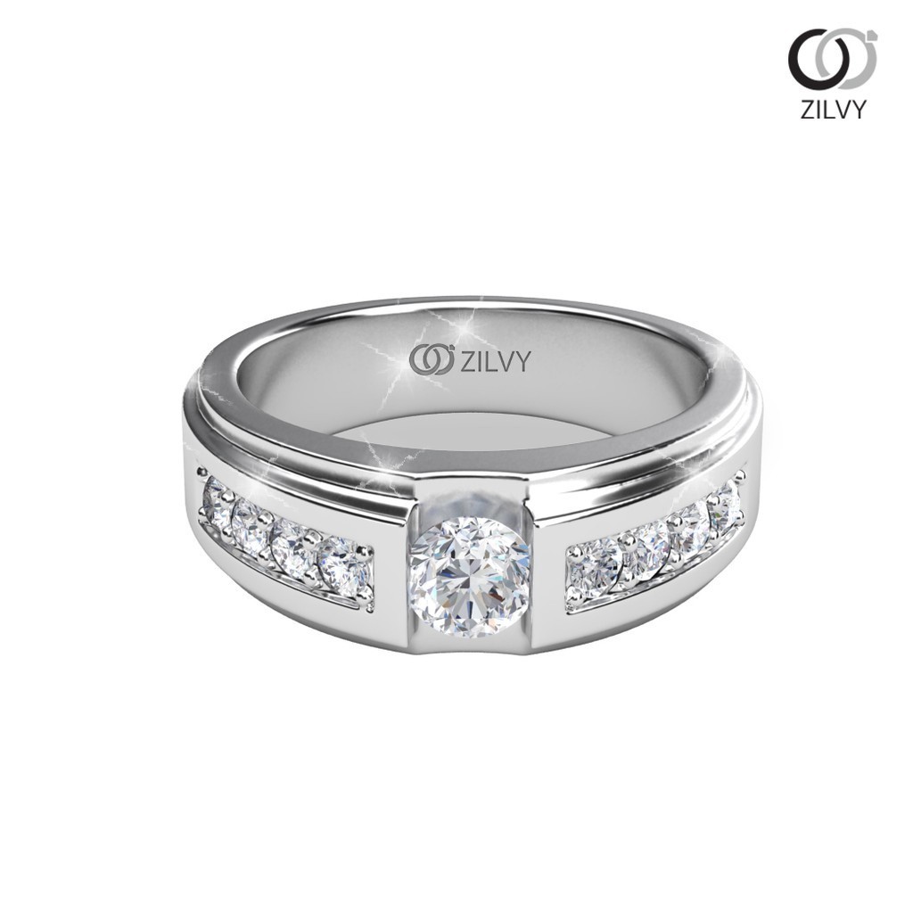 Zilvy - แหวนเพชรชายเพชรรวม 0.46 กะรัต (BR263)