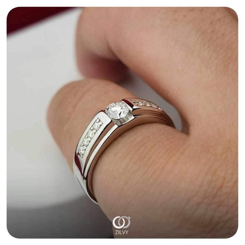 Zilvy - แหวนเพชรชายเพชรรวม 0.46 กะรัต (BR263)