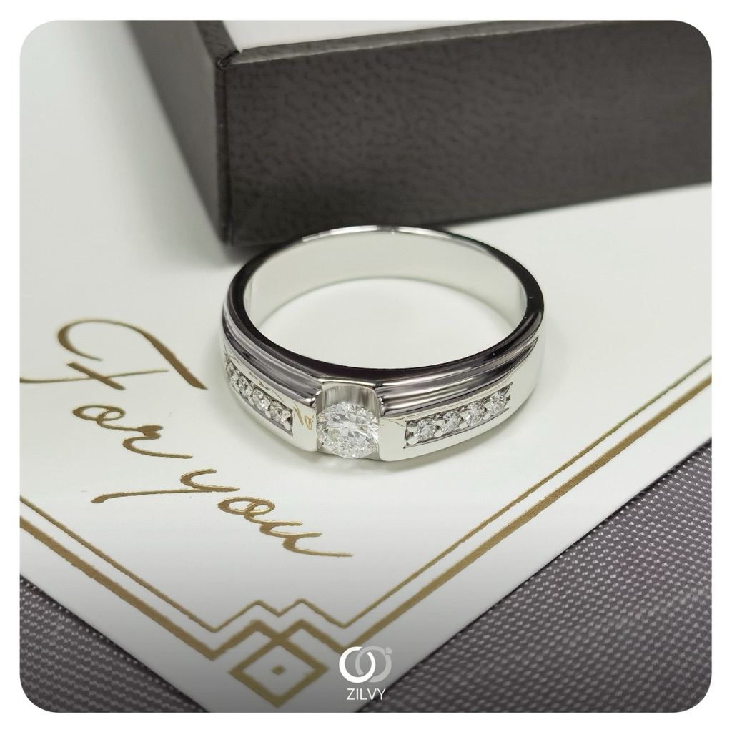 Zilvy - แหวนเพชรชายเพชรรวม 0.46 กะรัต (BR263)
