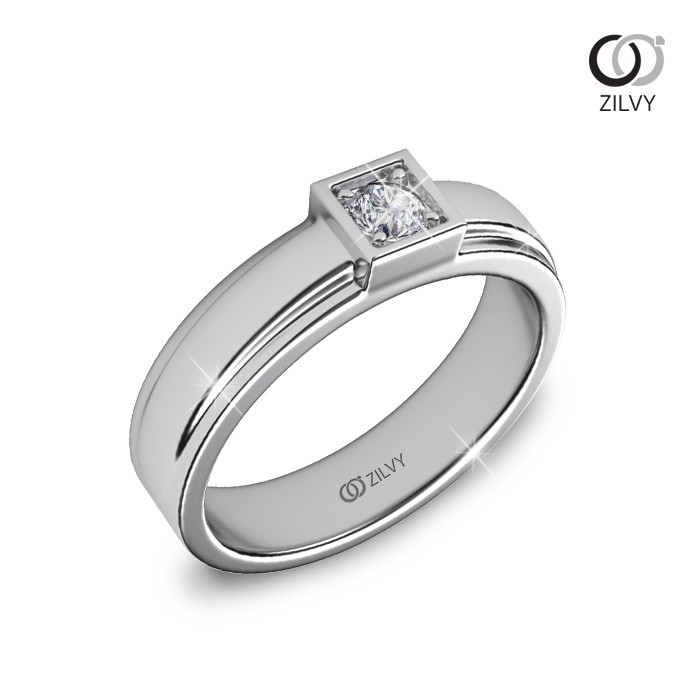 Zilvy - แหวนชายเพชรน้ำร้อย 0.10 กะรัต (BR158)