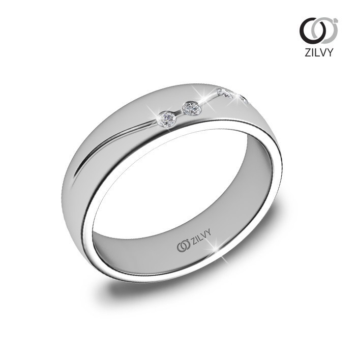 Zilvy - แหวนชายเพชรน้ำร้อย 0.08 กะรัต (BR181)