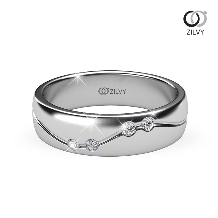 Zilvy - แหวนชายเพชรน้ำร้อย 0.08 กะรัต (BR181)