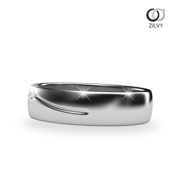 Zilvy - แหวนชายเพชรน้ำร้อย 0.08 กะรัต (BR181)