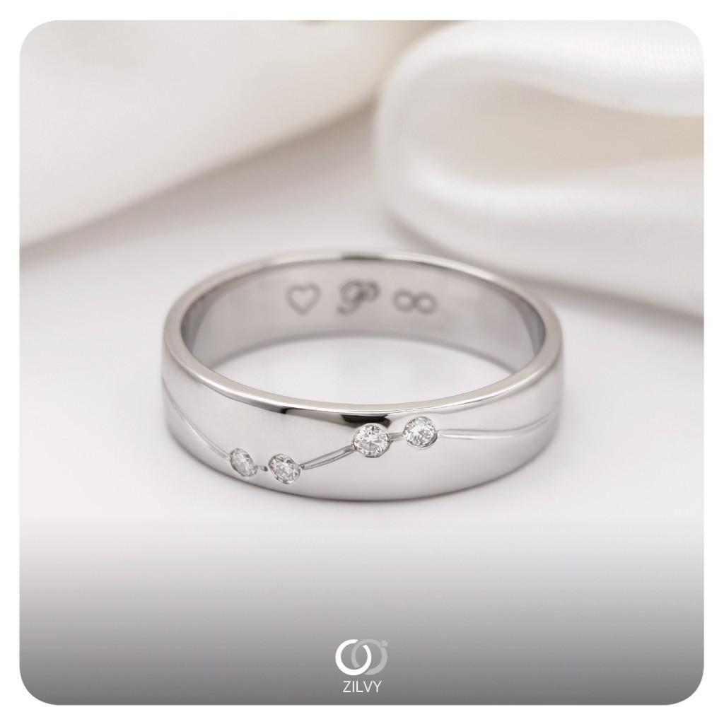 Zilvy - แหวนชายเพชรน้ำร้อย 0.08 กะรัต (BR181)