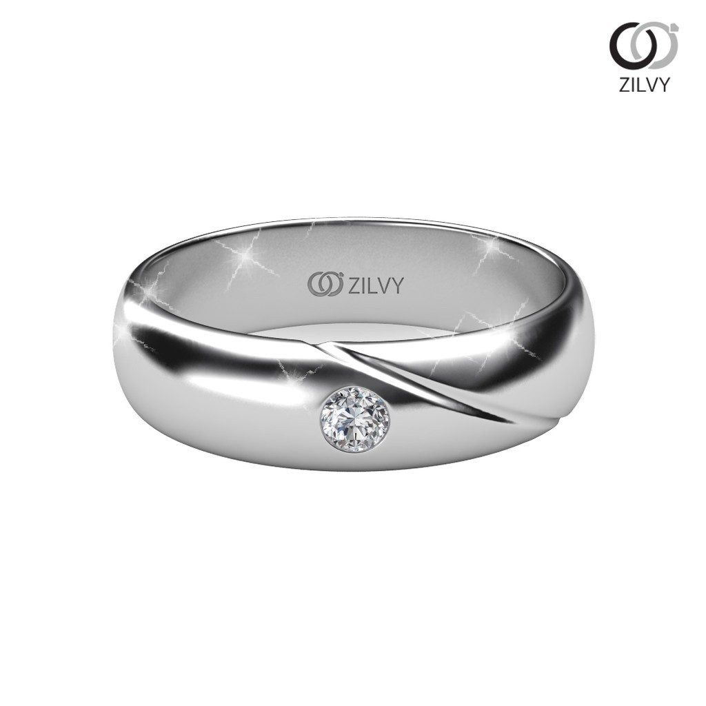 Zilvy - แหวนชายเพชรน้ำร้อย 0.10 กะรัต (BR163)