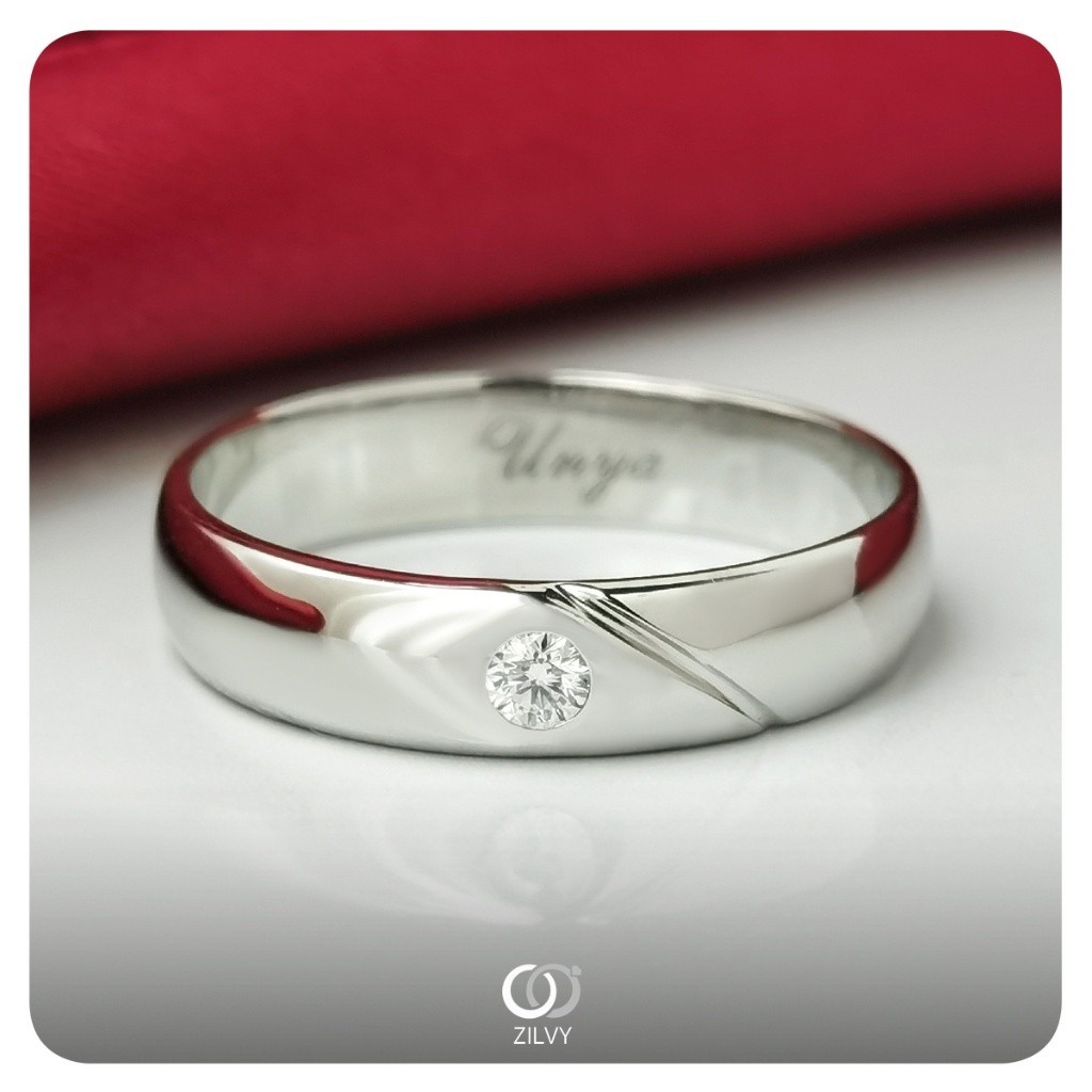 Zilvy - แหวนชายเพชรน้ำร้อย 0.10 กะรัต (BR163)
