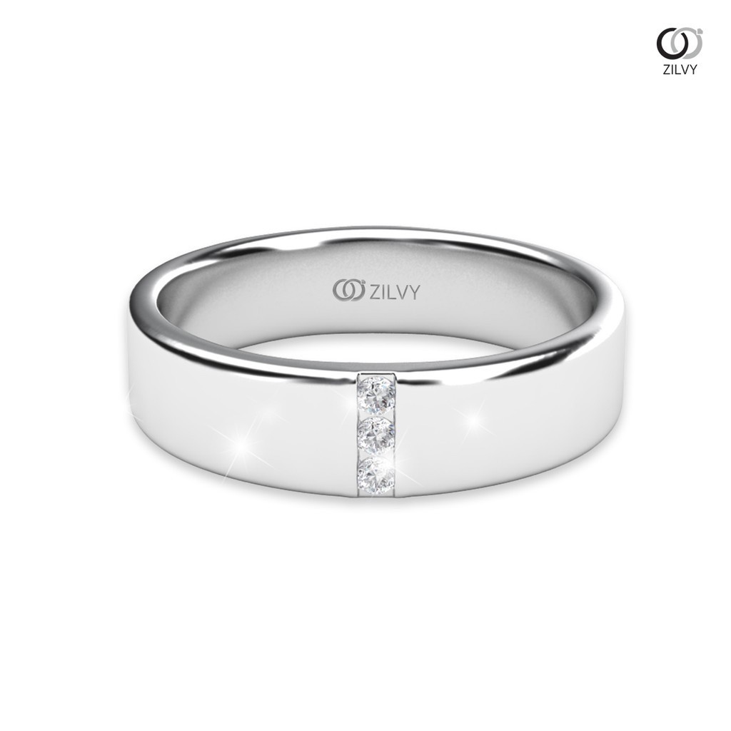 Zilvy - แหวนชายเพชรน้ำร้อย 0.06 กะรัต (BR071)